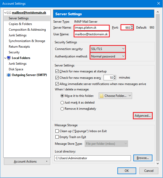 IMAP in Platon.net Support